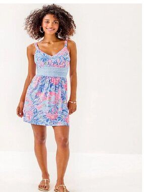 NWT LILLY PULITZER Nemy Skirted Romper MULTI ELEPHANT SPLASH ENGINEERED sz 10
